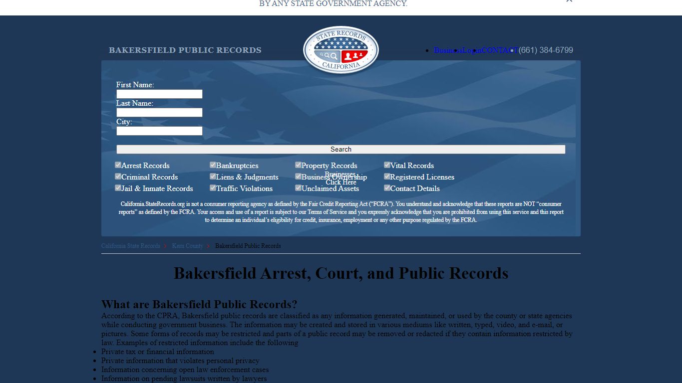 Bakersfield Arrest and Public Records - StateRecords.org